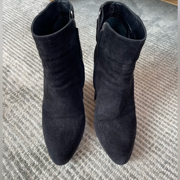 Prada Black Suede Wedge Heel Ankle Boot - Picture 5 of 9